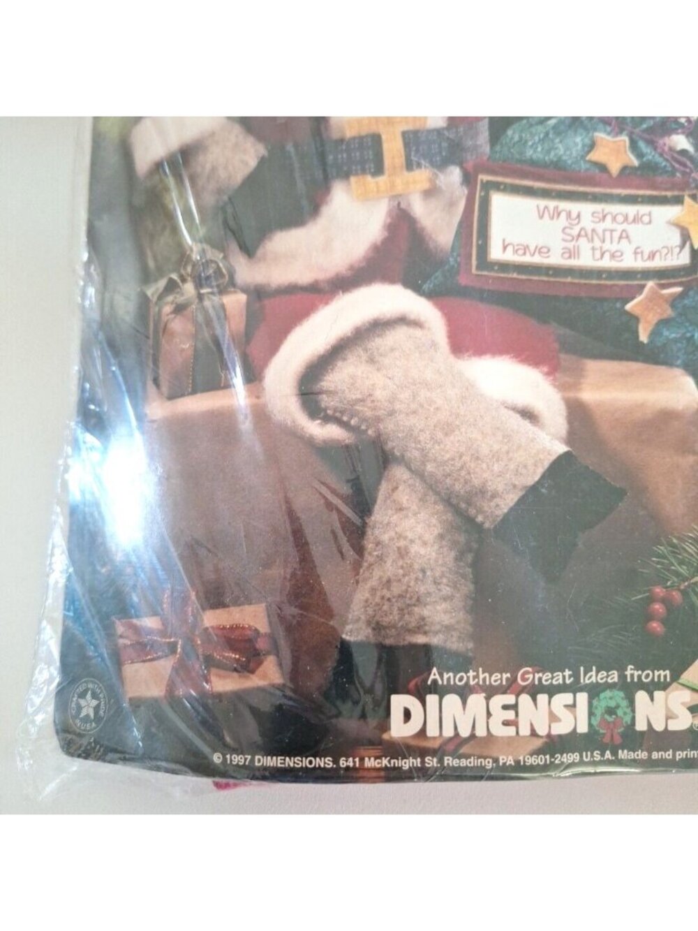 Bottle Buddies Santa Deer Dimenstions Craft Kit 13" 1997 #62125 - Picture 5 of 7